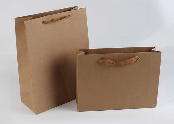 کیسه های کاغذی مستطیلی سفارشی، کیسه خرید ساده کرافت با دستگیره
