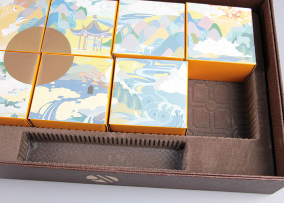 بسته بندی جعبه های کاغذی فانتزی با فویل طلایی مهر و موم داغ برای بسته بندی مواد غذایی